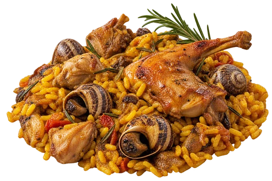 Arroz con conejo y caracoles