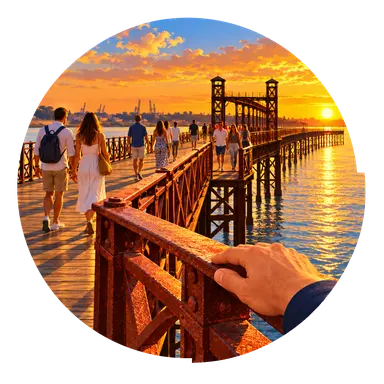 La passeggiata sul molo di ferro
