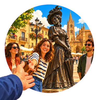 Le statue in mezzo alla gente