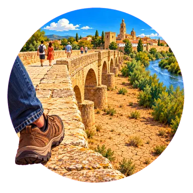Il «Puente de Piedra» senza fiume
