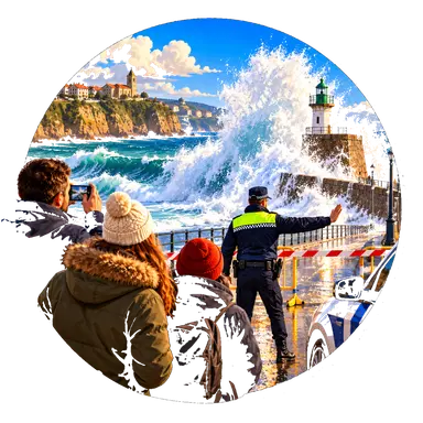 Il mare grosso contro il muro
